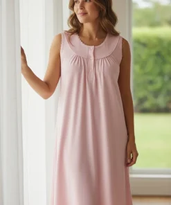 Batola mujer perilla botones fondo entero tela rib acanalada rosa Paulinas