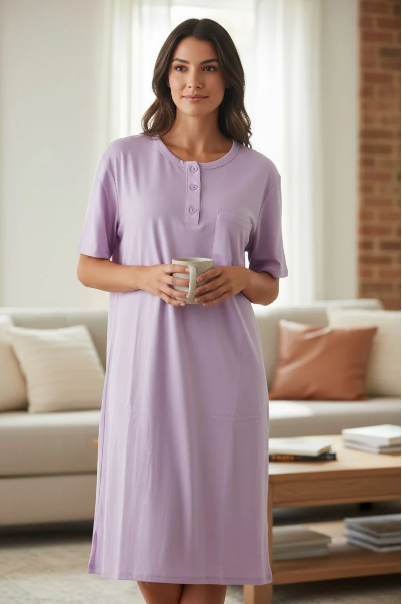 batola-mujer-perilla-bolsillo-ref-8374-violeta Batola mujer perilla botones bolsillo fondo entero algodon violeta Paulinas