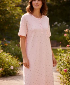 Batola mujer perilla botones estampada algodon rosa Paulinas