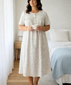 Batola mujer tallas grandes perilla botones algodon verde Paulinas