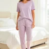 Conjunto pantalon mujer piel de durazno lila Paulinas