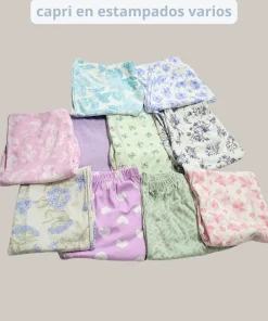 Estampados variados de pantalones capri de pijama para mujer en oferta.